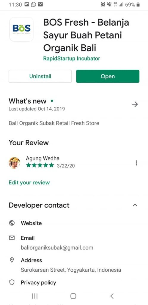 Kilas Balik 2020, Inovasi Aplikasi BoS Fresh di tengah badai Pandemi COVID-19