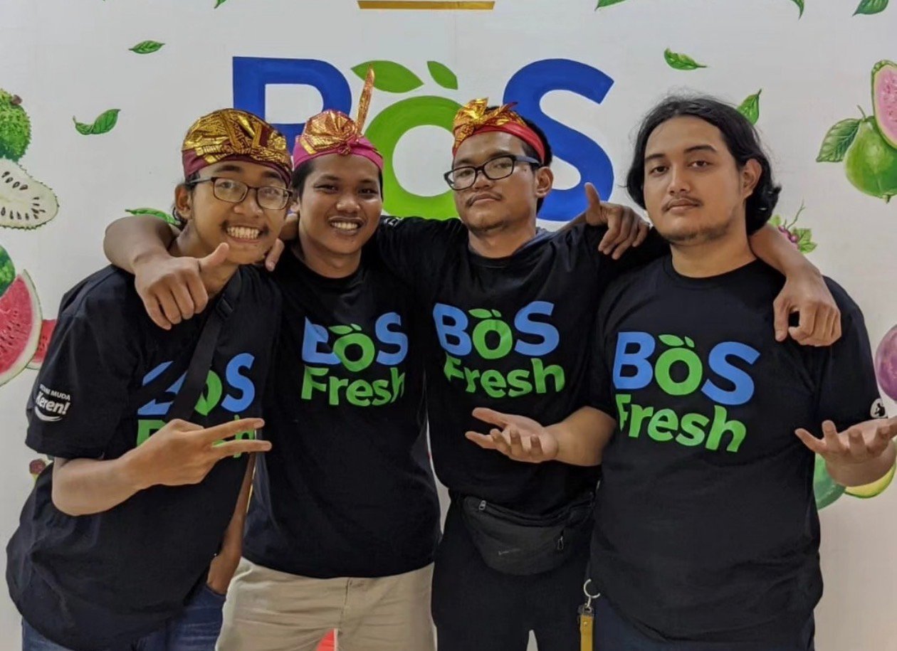 Peserta PKL Rekayasa Pertanian ITB bersama tim BoS Fresh